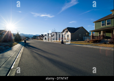 Blick auf den Sonnenuntergang vom Wohnviertel in Salida, Colorado, USA Stockfoto