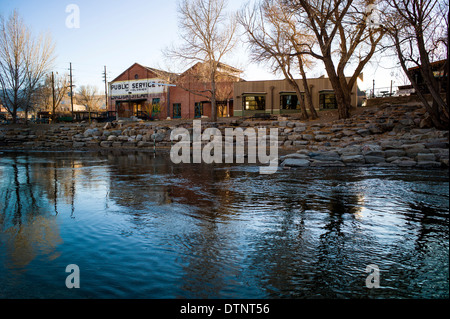 Renovierte Steamplant, jetzt der Salida SteamPlant Theater und Event Center, historische Innenstadt, Salida, Colorado, USA Stockfoto