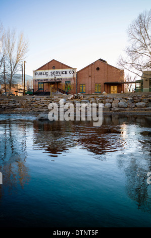 Renovierte Steamplant, jetzt der Salida SteamPlant Theater und Event Center, historische Innenstadt, Salida, Colorado, USA Stockfoto