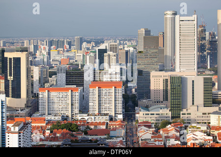 Singapur Stadtbild mit Chinatown und Central Business District Stockfoto