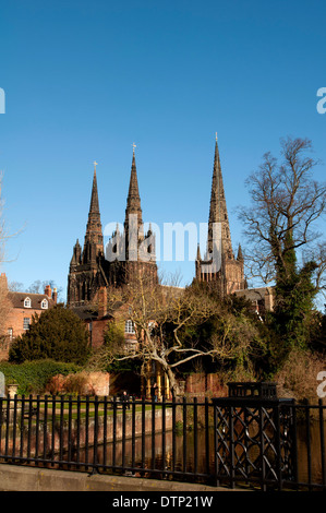 Kathedrale von Lichfield, Staffordshire, UK Stockfoto