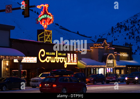 Berühmten "Million Dollar Cowboy Bar", Jackson Hole, WY Stockfoto