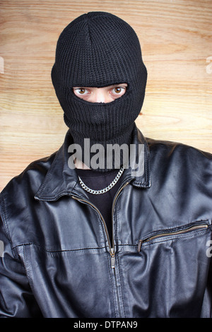 Maskierte Dieb in Balaclava Bandit gangster Stockfoto