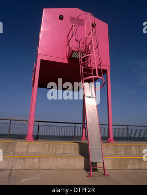 Die Rosa Hütte, der rosa Wachturm. Stockfoto