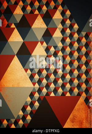 Abstrakte bunte geometrische Muster als Hintergrund auf Grunge Texturen Stockfoto