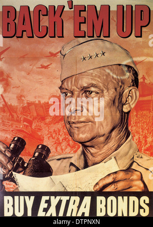 Amerikanischen WW2 Propagandaplakat drängen den Verkauf von Kriegsanleihen Stockfoto