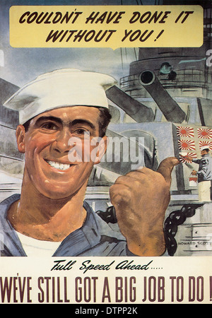 Amerikanischen WW2 Propaganda poster Stockfoto