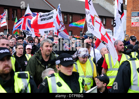 English Defence League, Grantham, Lincolnshire, UK. Stockfoto