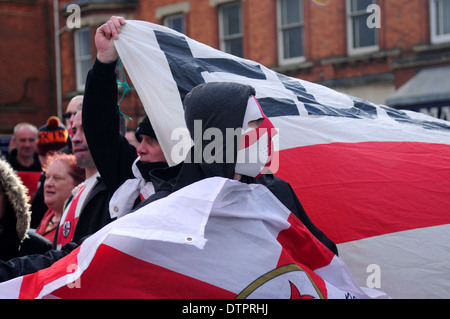 English Defence League, Grantham, Lincolnshire, UK. Stockfoto