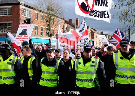 English Defence League, Grantham, Lincolnshire, UK. Stockfoto