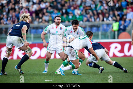 Rom, Italien. 22. Februar 2014. 6 Nations Rugby-Italien gegen Schottland. Schottland Beat Italien um 21 Punkte auf 20 mit einem Duncan Weir Drop kick eine Minute, bevor Sie Vollzeit. Bildnachweis: Stephen Bisgrove/Alamy Live-Nachrichten Stockfoto