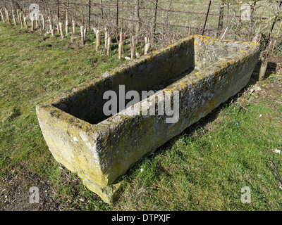 Eine römische Steinsarg auf Ancaster Friedhof, Lincolnshire, England. Stockfoto