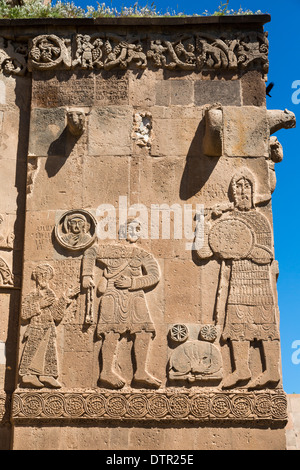 Linderung von David und Goliath, der Kathedrale-Kirche des Heiligen Kreuzes (915-921), Akhdamar Islamd, Van Region, Türkei Stockfoto