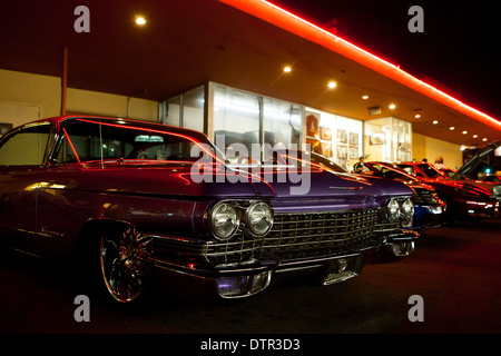 Eine amerikanische Oldtimer show statt Bobs Diner in Los Angeles, Califonira, USA Stockfoto