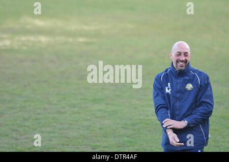 Gosport, UK. 22. Februar 2014. Torjubel, Gosport Borough V Havant & Waterlooville, Semi-Finale, FA Trophy, 22. Februar 2014 (c) Paul Gordon /, Alamy Live News Stockfoto