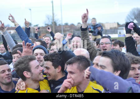 Gosport, UK. 22. Februar 2014. Gosport Borough V Havant & Waterlooville, Semi-Finale, FA Trophy, 22. Februar 2014 (c) Paul Gordon, Alamy Live News Stockfoto