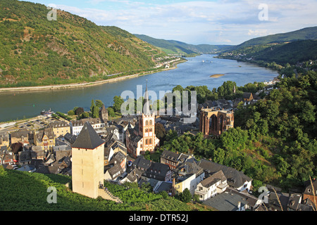 Deutschland, Rheinland-Pfalz, Oberes Mittelrheintal, Bacharach, UNESCO-Welterbe Stockfoto