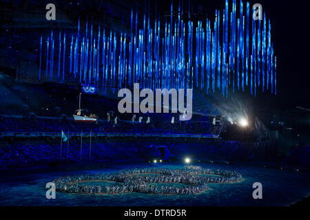 Sotschi, Krasnodar Krai, Rußland. 23. Februar 2014. Szenen aus der Abschlussfeier am Fisht Olympiastadion, Coastal Cluster - XXII Olympischen Winter Spiele Credit: Action Plus Sport/Alamy Live News Stockfoto