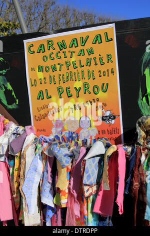 Montpellier, Frankreich, 22. Februar 2014. Occitan Karneval von Schulen Calandretas Montpellier organisiert. Durch die Straßen und das Urteil des Herrn Carnival vorgeführt. Bildnachweis: Digitalman/Alamy Live-Nachrichten Stockfoto