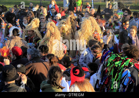 Montpellier, Frankreich, 22. Februar 2014. Occitan Karneval von Schulen Calandretas Montpellier organisiert. Durch die Straßen und das Urteil des Herrn Carnival vorgeführt. Bildnachweis: Digitalman/Alamy Live-Nachrichten Stockfoto
