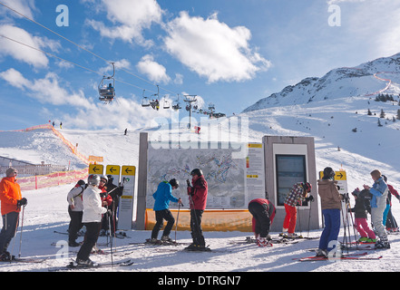 Überblick über das Skigebiet Silvretta Montafon in Österreich Stockfoto