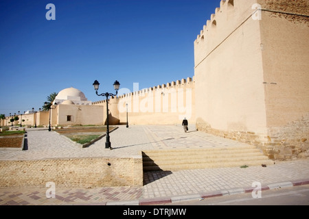 Die große Moschee von Kairouan in Tunesien, auch bekannt als die Moschee Uqba, eine der wichtigsten Moscheen in Tunesien. Stockfoto