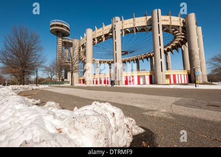 Der New York State Pavillon von der Weltausstellung 1964 / 65 in Flushing Meadows Corona Park in Queens in New York Stockfoto