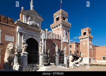 Die venezianische Arsenal, Venedig, UNESCO World Heritage Site, Veneto, Italien; Stockfoto