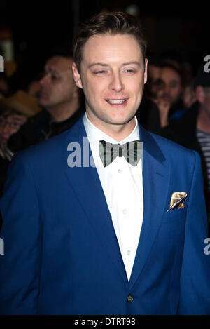 London, UK. 23. Februar 2014: Stephen Ashfield kommt bei den WhatsOnStage Awards 2014 im Prince Of Wales Theatre in London statt. Siehe Foto Li Hauptstadt/Alamy Live News Stockfoto