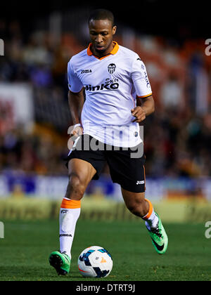 Valencia, Spanien. 23. Februar 2014. Keita in Aktion während der La Liga-Spiel zwischen Valencia und Granada im Mestalla-Stadion, Valencia-Credit: Action Plus Sport/Alamy Live News Stockfoto