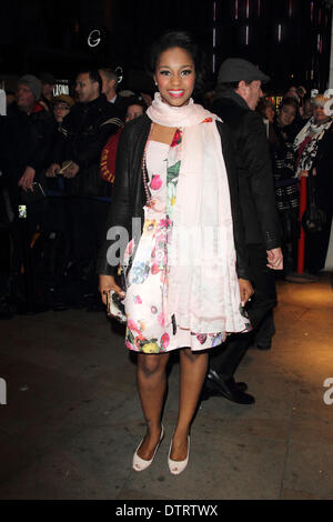 London, UK. 23. Februar 2014. Alexia Khadime Whatsonstage Theatergänger Choice Awards im Prince Of Wales Theatre, London am 23. Februar 2014 Foto von Keith Mayhew/Alamy Live-Nachrichten Stockfoto