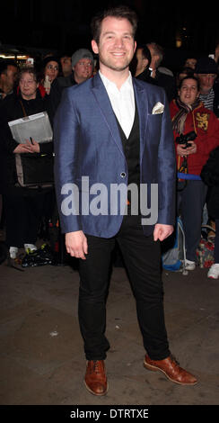 London, UK. 23. Februar 2014. Daniel jungen Whatsonstage Theatergänger Choice Awards im Prince Of Wales Theatre, London am 23. Februar 2014 Foto von Keith Mayhew/Alamy Live-Nachrichten Stockfoto