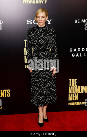 Schauspielerin Cate Blanchett besucht die Premiere von "The Monuments Men" im Ziegfeld Theatre am 4. Februar 2014 in New York City. Stockfoto