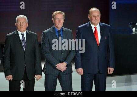 Nizza, Frankreich. 23. Februar 2013. UEFA-Zeichnung fo die 2016 UEFA Europameisterschaft. Jan Tomaszewski, Hans Van Breukelen, Ivo Viktor Credit: Action Plus Sport/Alamy Live News Stockfoto