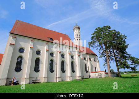 Wallfahrt der Kirche St. Coloman, Schwangau, Allgäu, Bayern, Deutschland Stockfoto