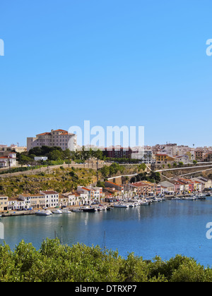 Blick auf Mao - Hauptstadt von Menorca, Balearen, Spanien Stockfoto