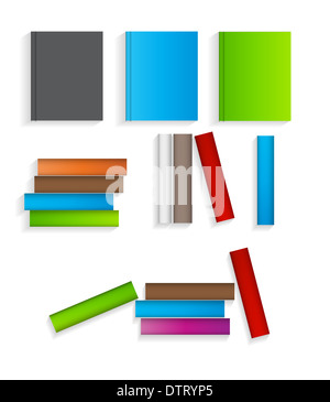Bücher flache Icons Set Vektor-Illustration Stockfoto
