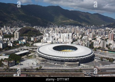 Luftaufnahme des nationalen Maracana-Stadion in Rio De Janeiro, die Gastgeber der World-Cup-Finale 2014 in Brasilien Stockfoto
