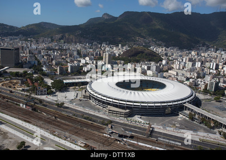Luftaufnahme des nationalen Maracana-Stadion in Rio De Janeiro, die Gastgeber der World-Cup-Finale 2014 in Brasilien Stockfoto