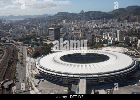 Luftaufnahme des nationalen Maracana-Stadion in Rio De Janeiro, die Gastgeber der World-Cup-Finale 2014 in Brasilien Stockfoto