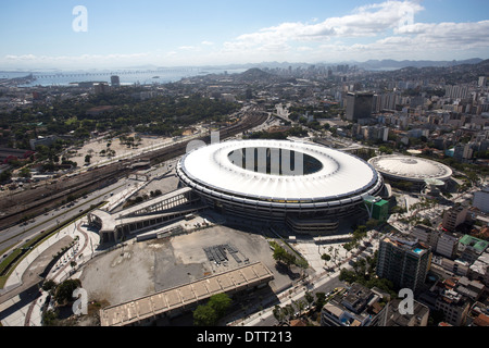 Luftaufnahme des nationalen Maracana-Stadion in Rio De Janeiro, die Gastgeber der World-Cup-Finale 2014 in Brasilien Stockfoto