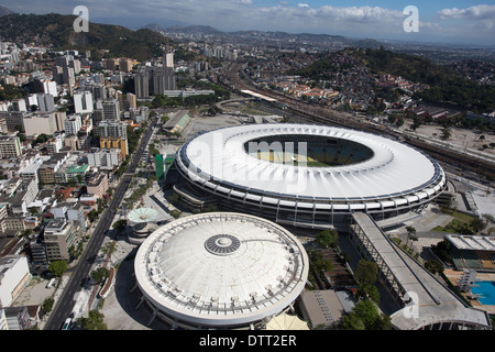 Luftaufnahme des nationalen Maracana-Stadion in Rio De Janeiro, die Gastgeber der World-Cup-Finale 2014 in Brasilien Stockfoto