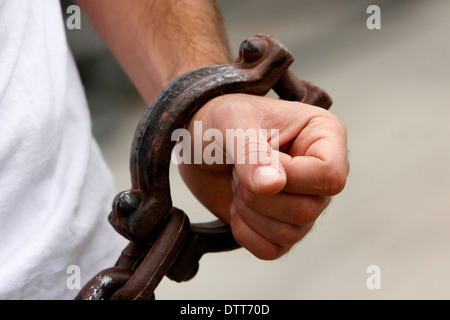 Amnesty International Kämpferin mit Schäkel in London Stockfoto