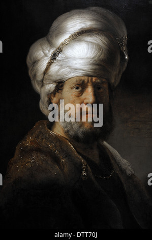 Rembrandt Harmenszoon van Rijn (1606-1669). Niederländischer Maler. Mann in orientalischer Kleidung, 1635. Rijksmuseum. Amsterdam. Holland. Stockfoto