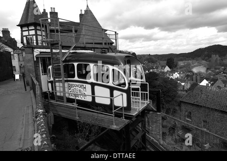 Castle Hill Cliff Inlandsbahn, verbinden hohe Stadt mit Low Stadt Bridgnorth Stadt, Grafschaft Shropshire, England, UK Stockfoto