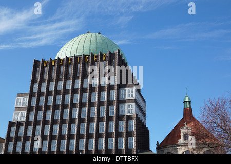 denkmalgeschützten Gebäude Anzeiger Hochhaus in Hannover (Hannover), Deutschland Stockfoto