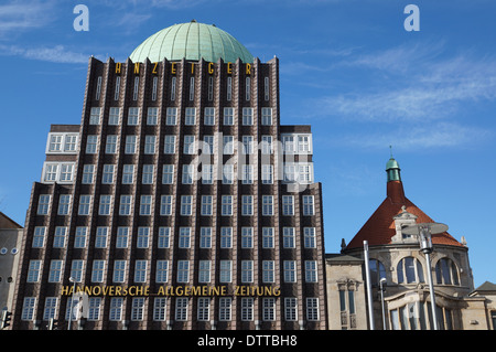 denkmalgeschützten Gebäude Anzeiger Hochhaus in Hannover (Hannover), Deutschland Stockfoto
