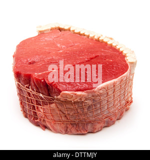 Oberseite des britisches Rindfleisch Gelenk (0,8 kg) isoliert auf einem weißen Studio-Hintergrund. Stockfoto