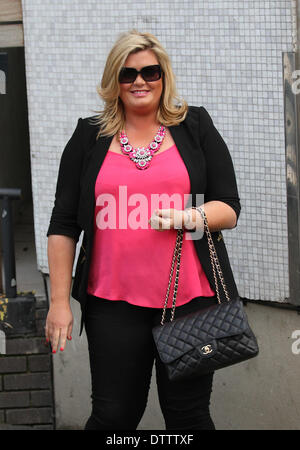 London, UK, 24. Februar 2014. Gemma Collins gesehen in den ITV Studios in London, UK Stockfoto