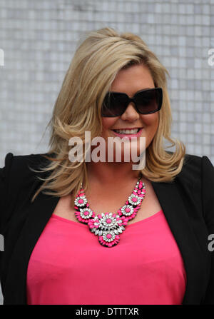 London, UK, 24. Februar 2014. Gemma Collins gesehen in den ITV Studios in London, UK Stockfoto